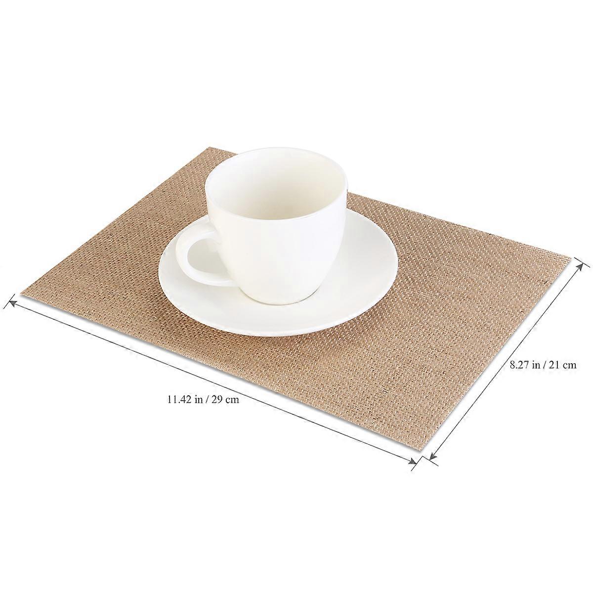 Burlap Cup Mat Nuolux Absorbs Moisture for Wedding Use 3Pcs Set