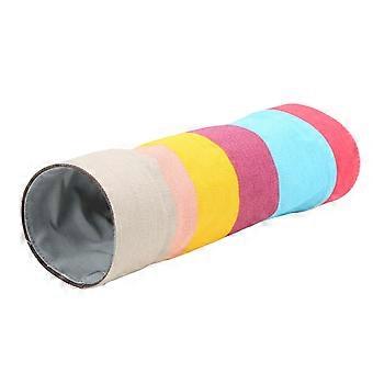 Hamster Tunnel Colourful Cloth Guinea Pig Playing Hideout Tunnels and Tubes for Small Pets(Long TwoWay )