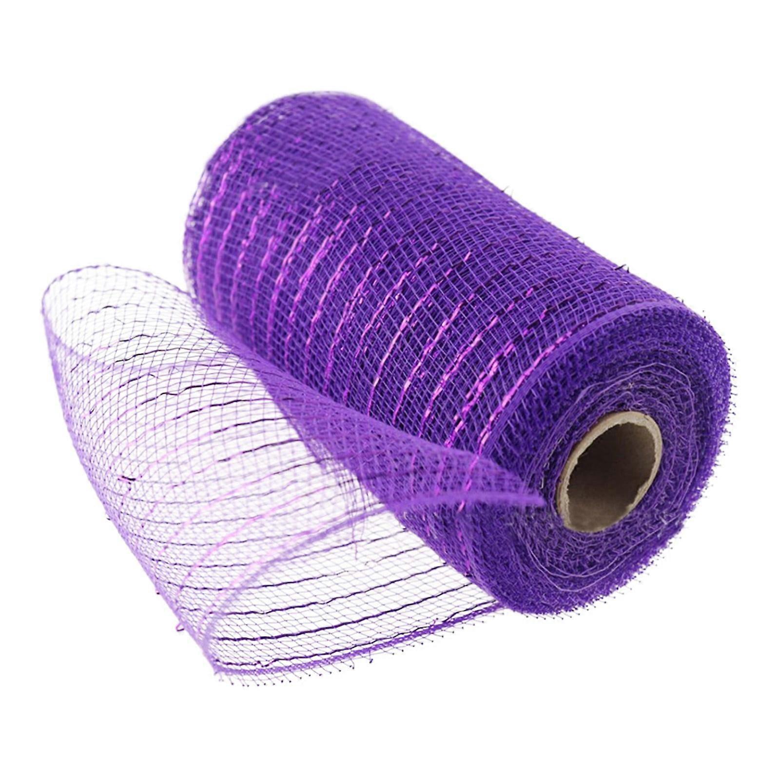 Clearance! Dusknt Wired Poly Mesh Ribbon with Metallic Foil, Compatible with Wreaths, Swags, Bows, Wrapping – Each Roll