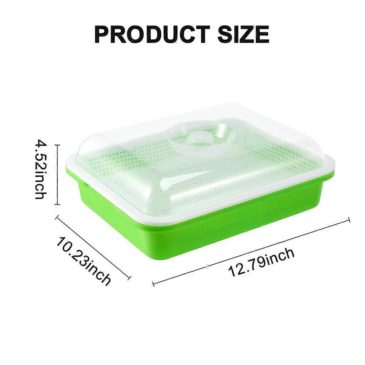 Seed Sprouter Tray with Lid Free Bean Sprout Grower Sprouting Seeds Tray, Dirt Free Way and Big Capa