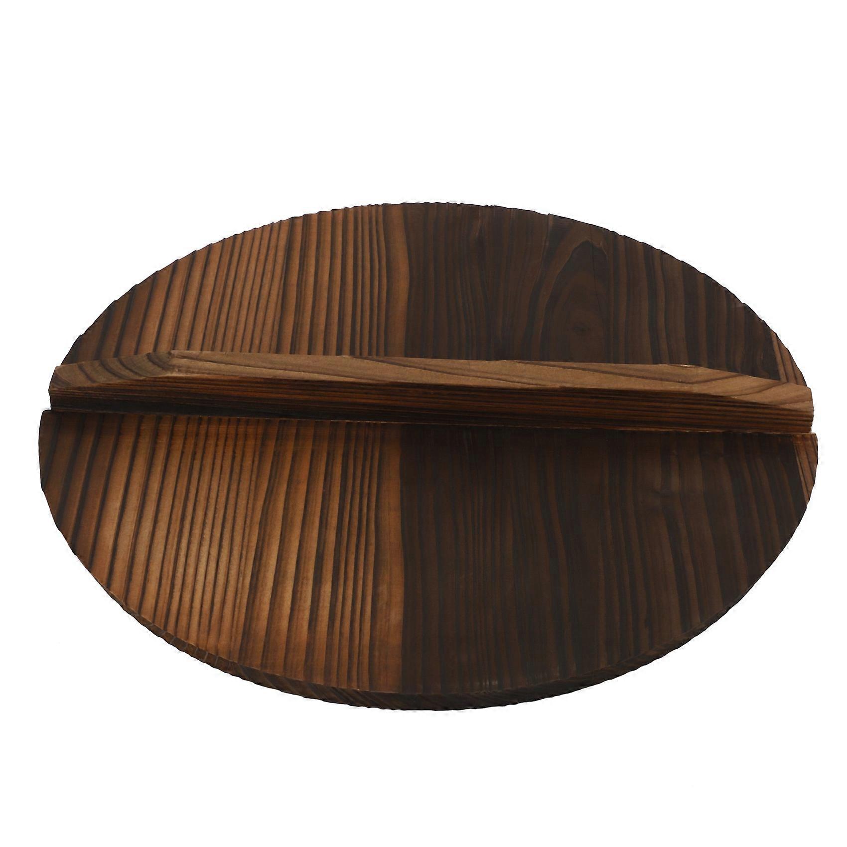 Kitchen Multi-Functional Wooden Pot Cover Handle Pan Lid 30cm