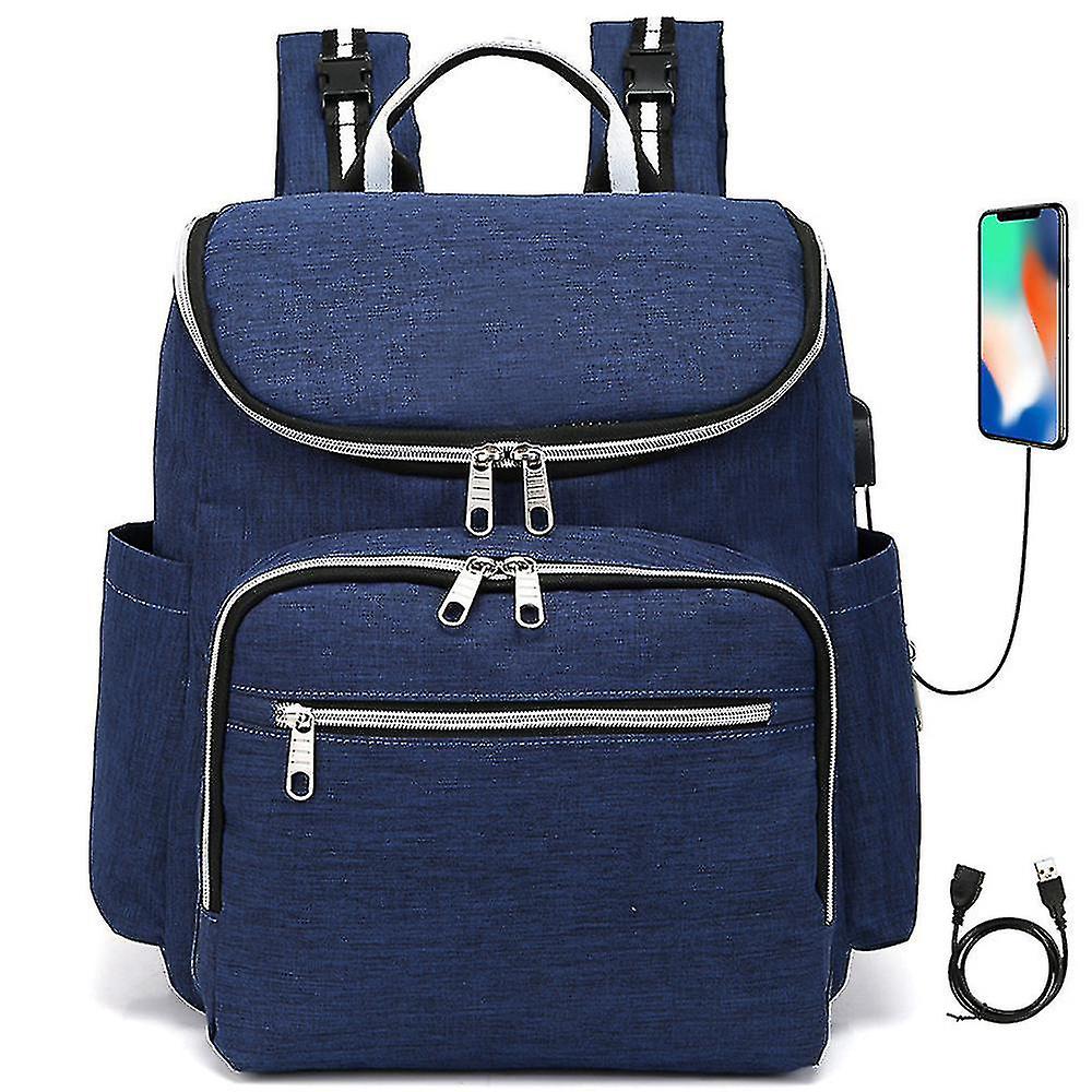 Backpacks Multifunctional Large-capacity Mother And Baby Bag Waterproof Diaper Bag Navy Blue