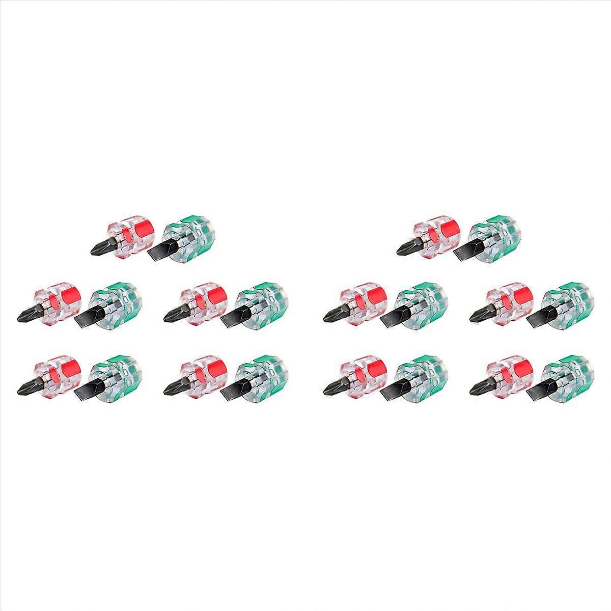 10X Mini Short Stubby Slotted Screwdriver Set