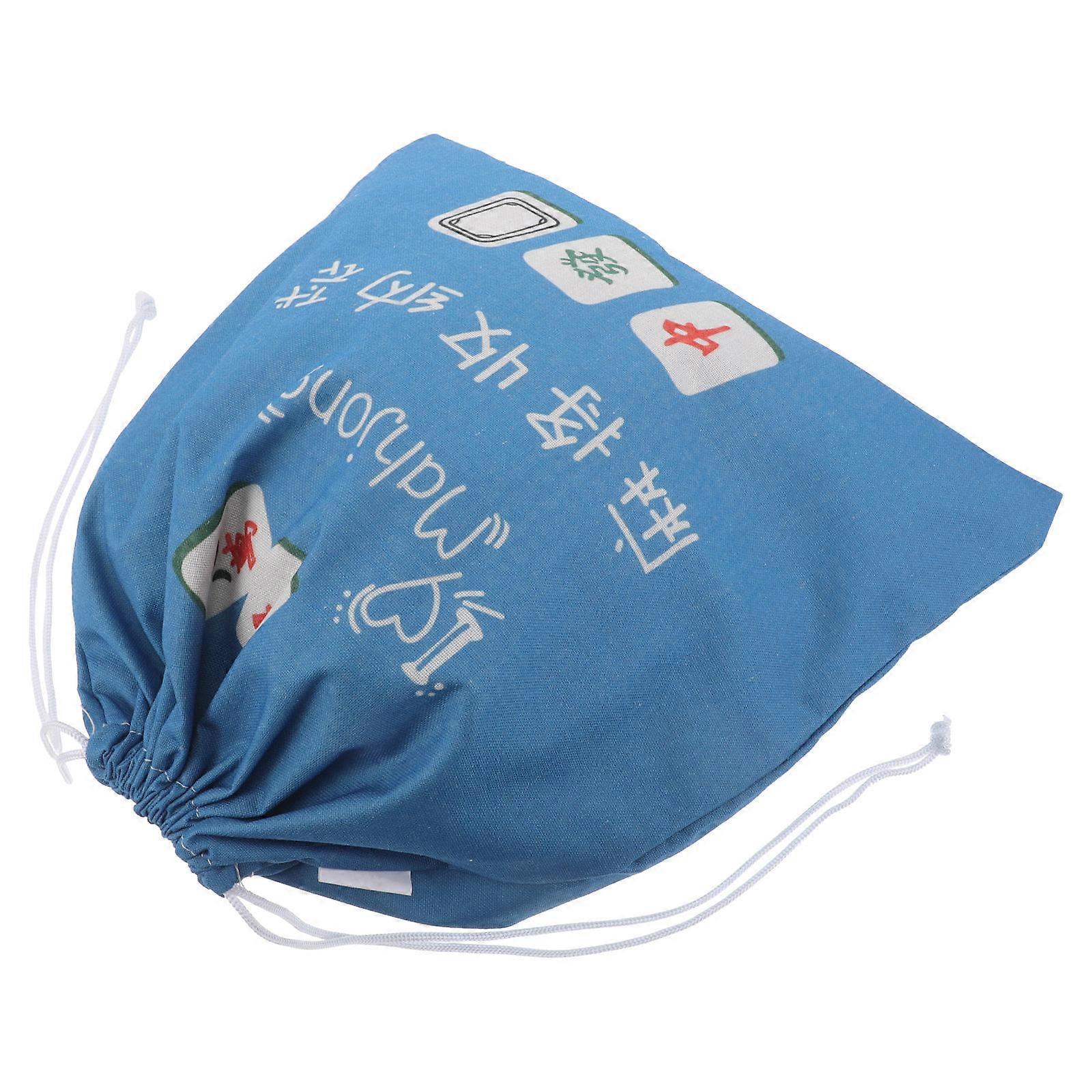Portable Mahjong Tile Bag Fabric Drawstring Organizer for Mahjong Set