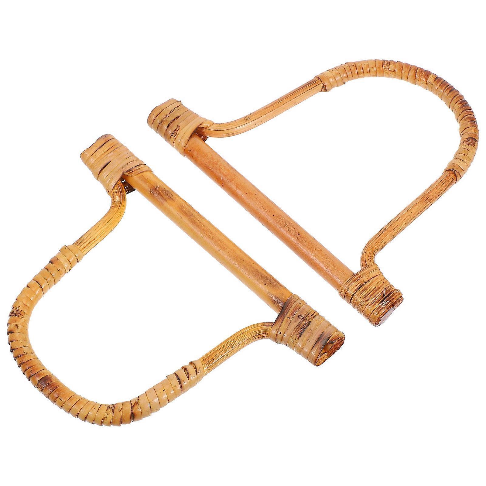 Handbag Handles 2Pcs Rattan Bag Handle Ideal For Daily Use Bag Making Style With Ergonomic Grip And Durable Material