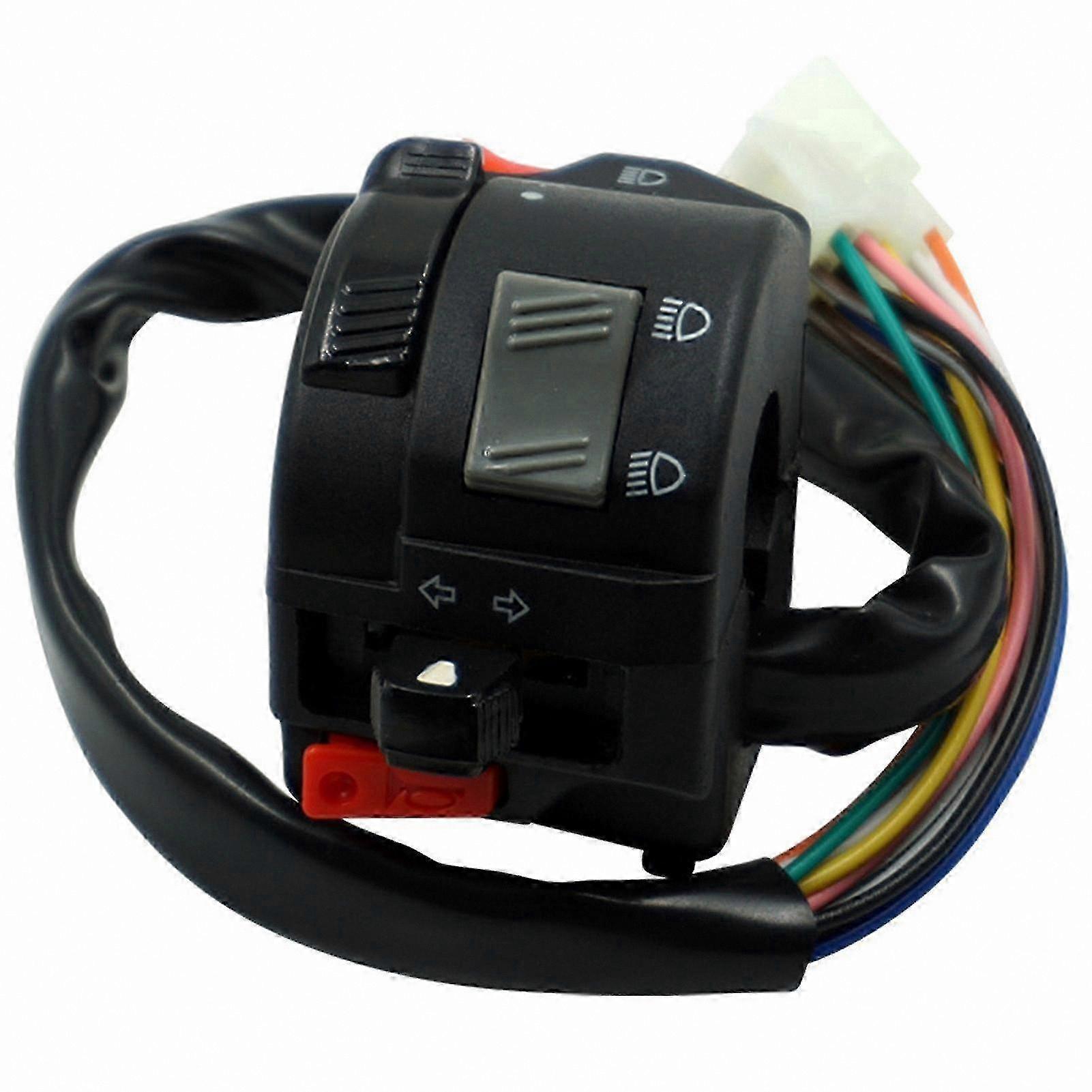 Left Handlebar Switch Assembly for Motorcycles with Horn and Turn Signal, Waterproof, Easy Installation