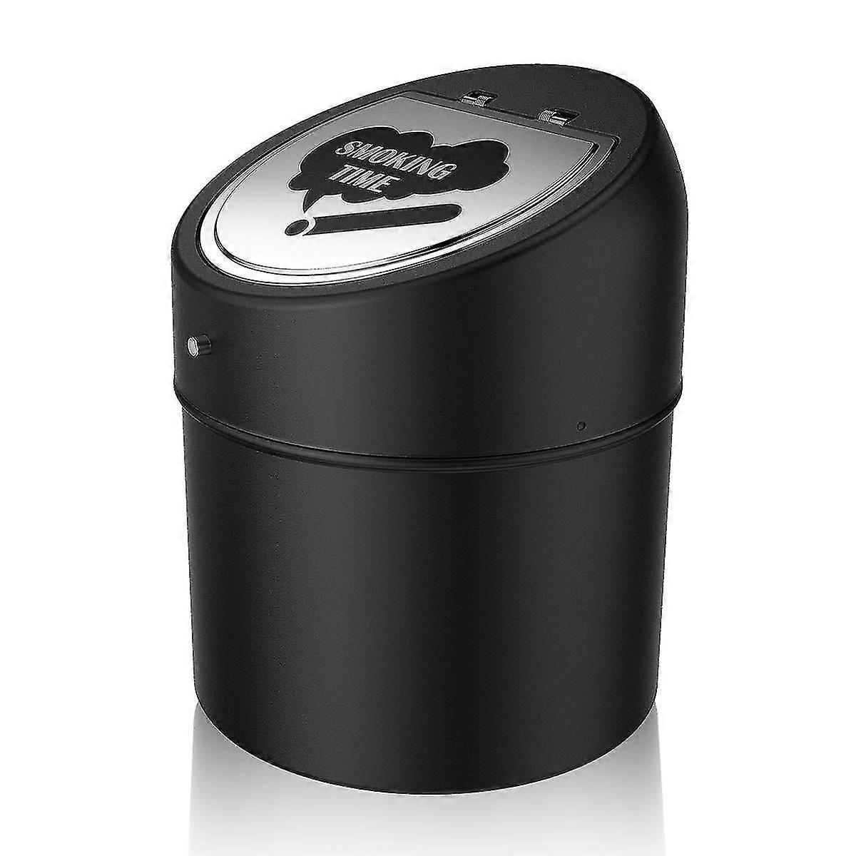 New ModelsStainless Steel Ashtray With Lid, Portable Windproof Ashtray Large Capacity Anti Scratch(black)