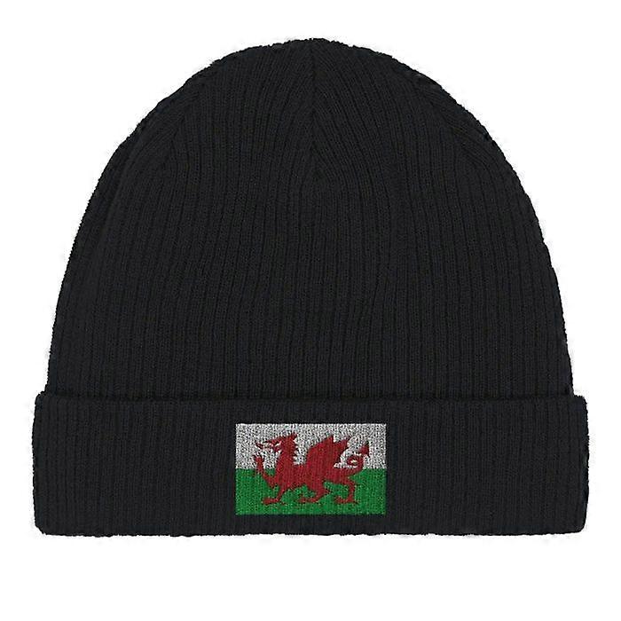 Wales Flag Beanie in Black