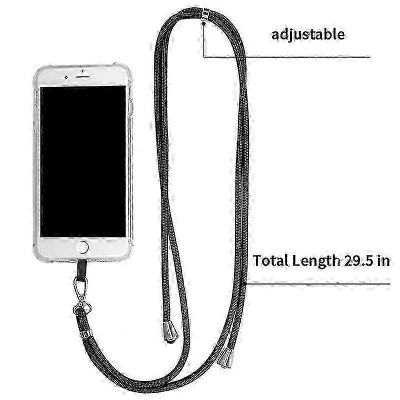 Phone lanyard with adjustable detachable strap for secure mobile use