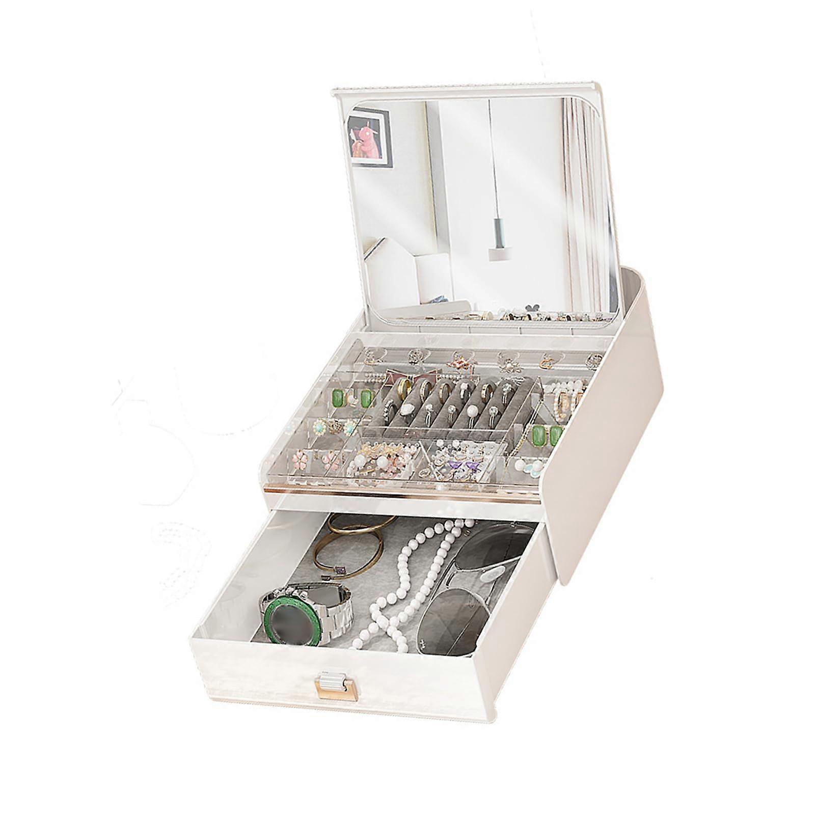 Automatic Jewelry Box PET ABS Construction, Spacious MultiLayer Storage, TravelFriendly, SpaceSaving Organizer