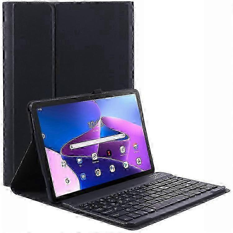 Compatível para Lenovo Tab M10 Plus (3ª geração) / Xiaoxin Pad 2022 10,6 polegadas PU Leather Tablet Stand Case com teclado Bluetooth