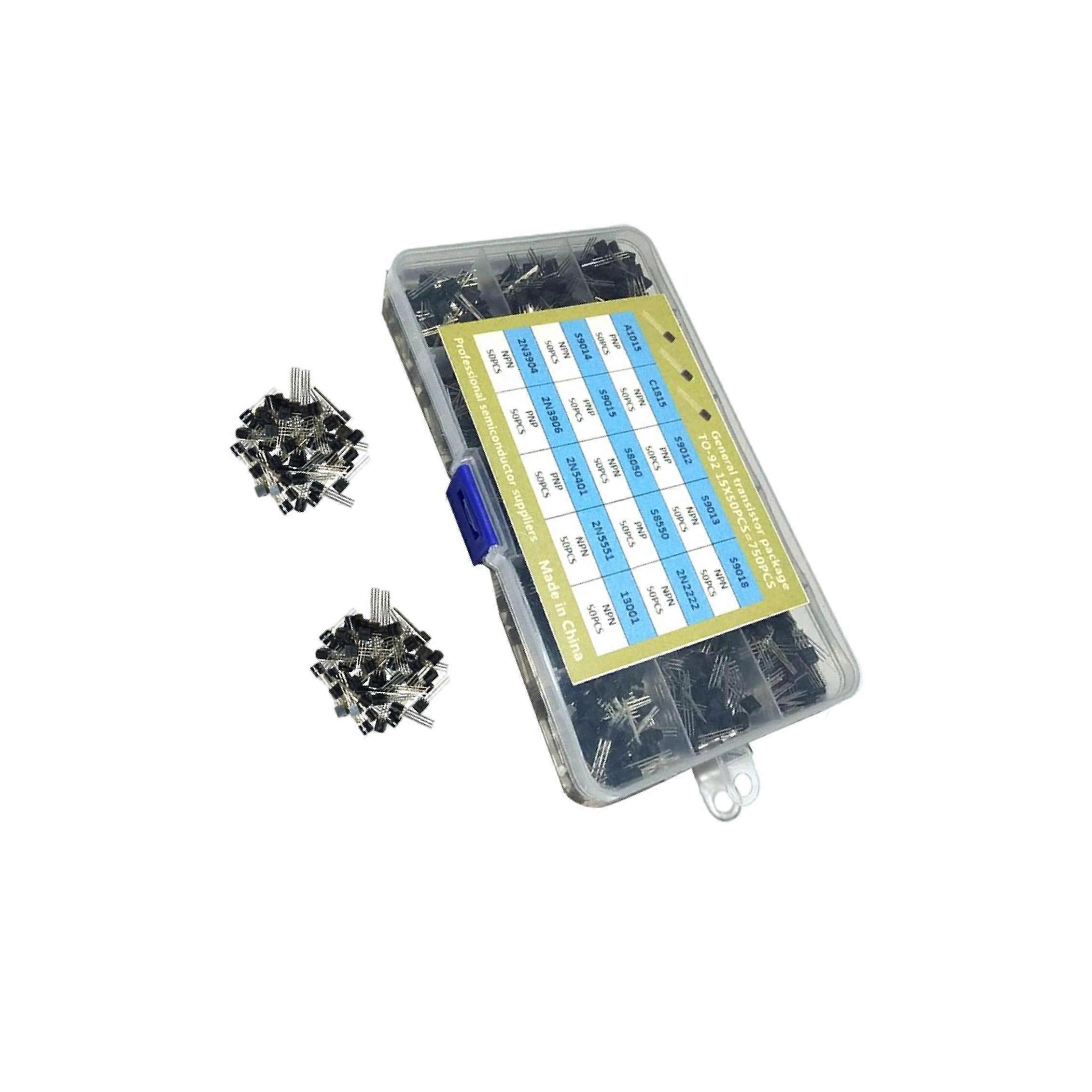 750pcs General gnal Bipolar Transtor TO-92 Assortment Box Kit