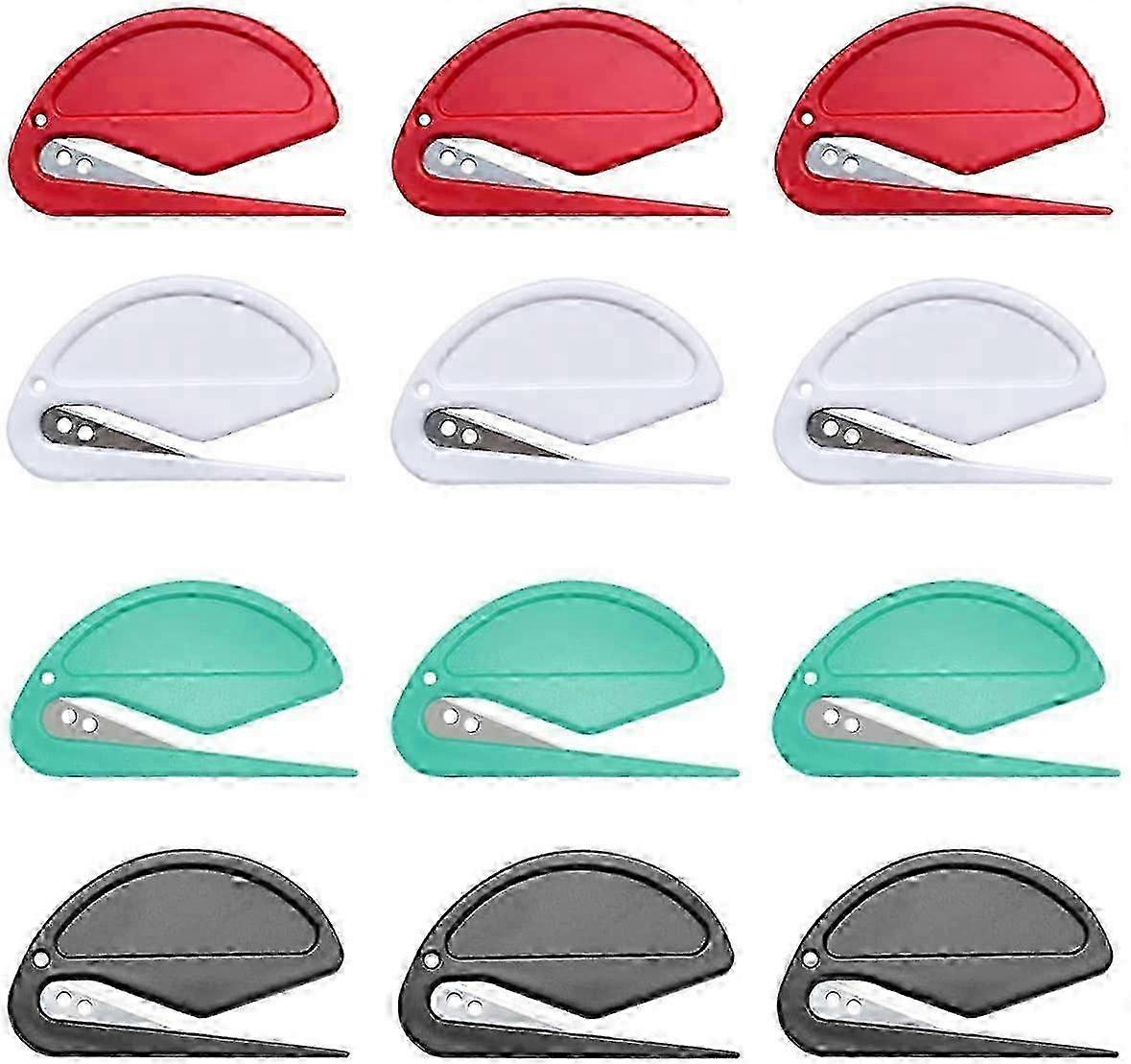 Colorful Envelope Slitter Letter Opener Set of 12 Pcs with 4 Vibrant Colors