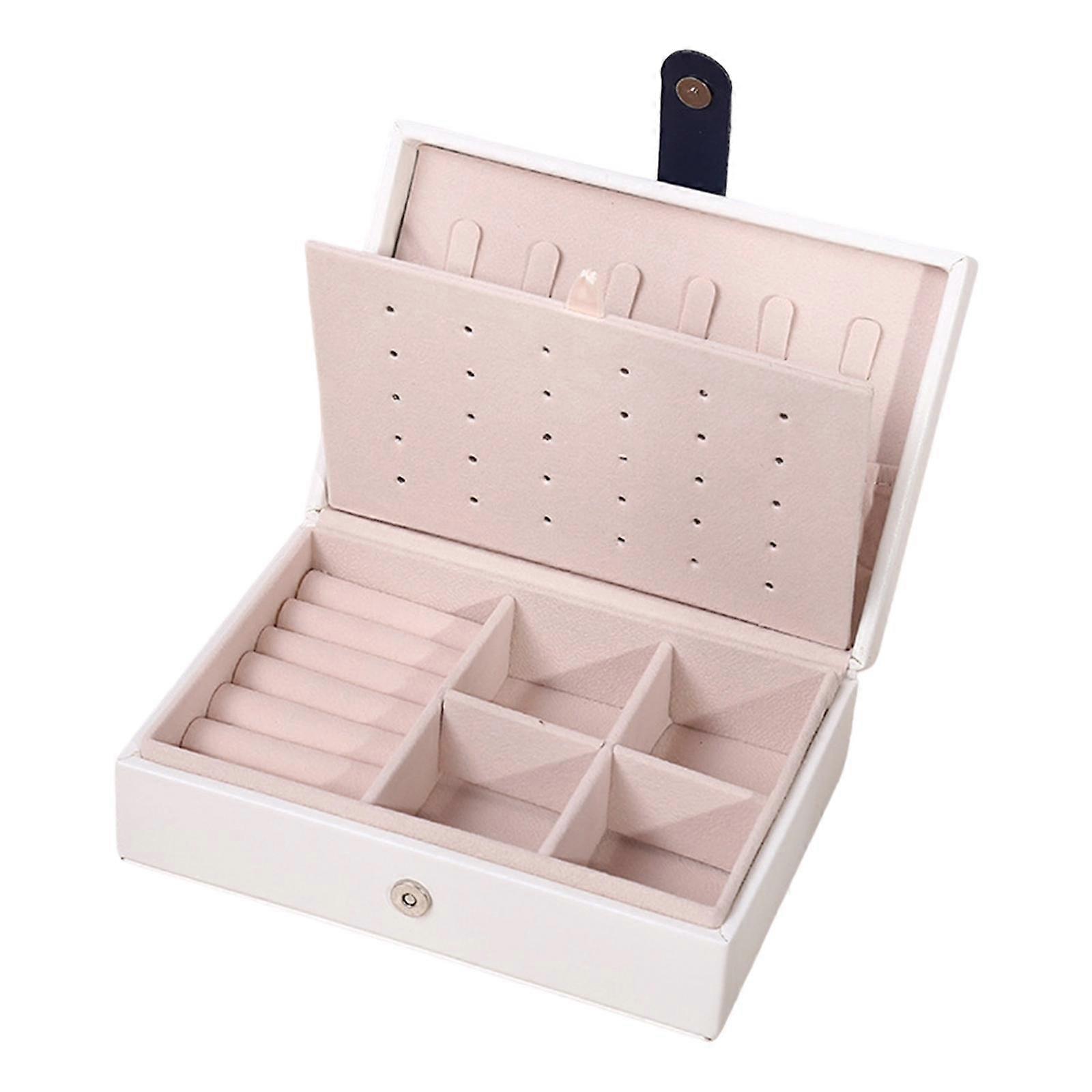 Jewelry Box Storage Case Large Capacity Bangle with Flip Open Lid Gifts PU