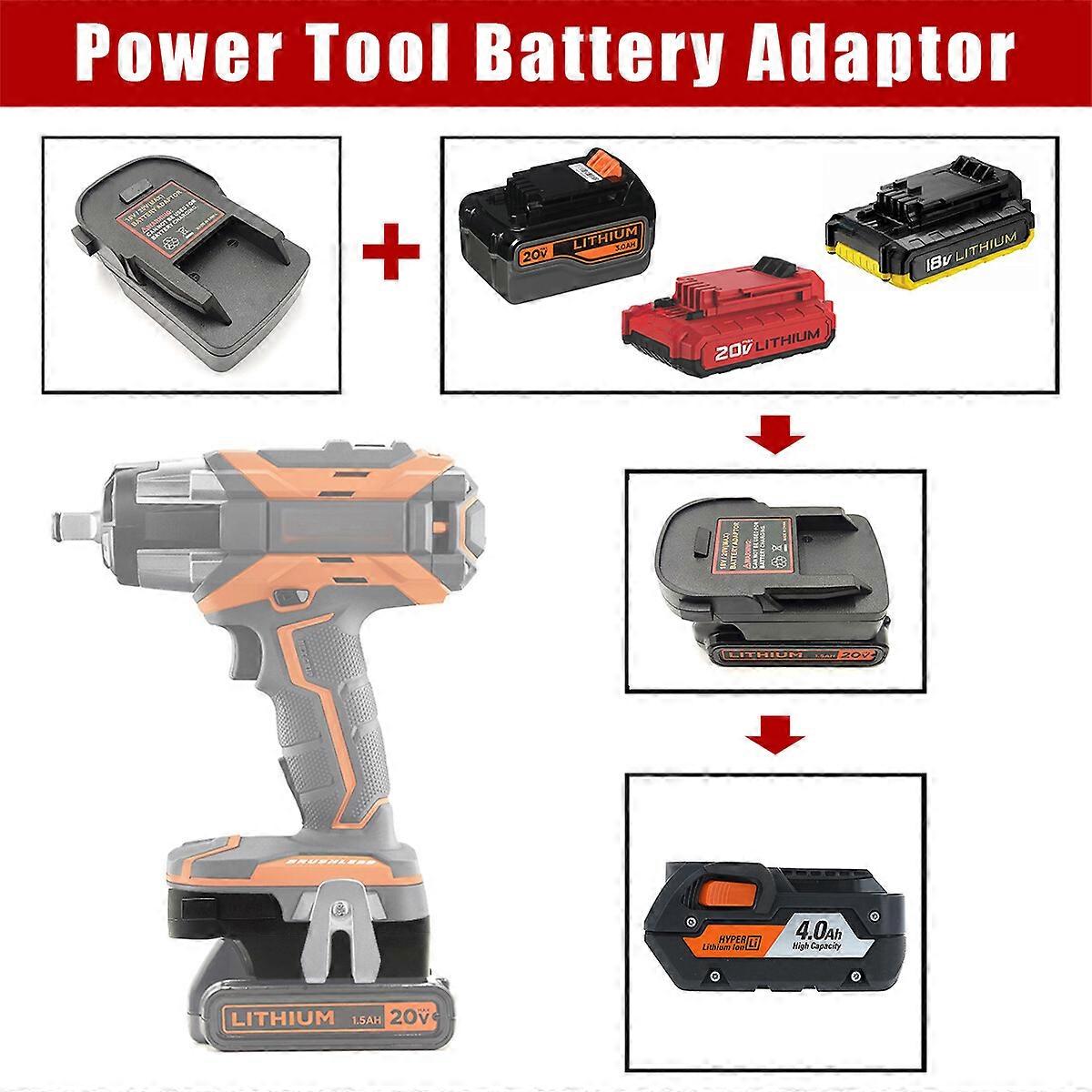 Adapter for Black Decker 20V Li-ion Battery Convert to for RIDGID 18V Power Tool