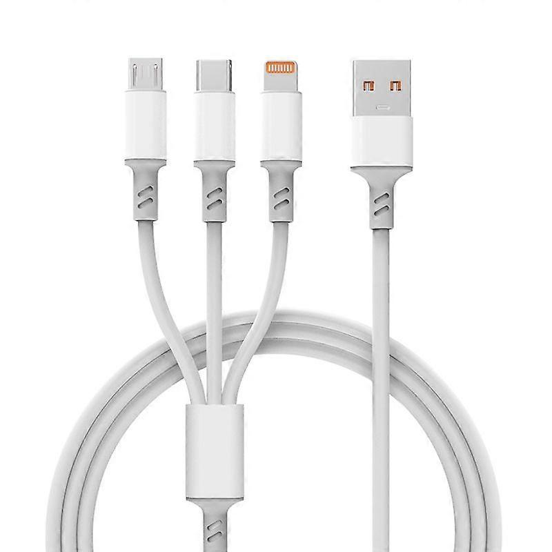 3A 3 in 1 USB to Type-C / 8 Pin / Micro USB Fast Charging Cable