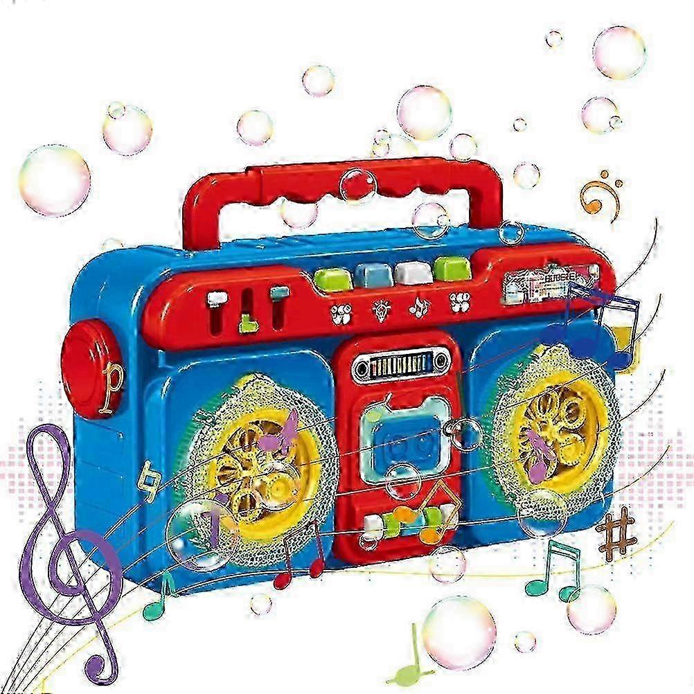Rádiový bublinový stroj Elektrický automatický bublinový generátor Letní venkovní bublinový dmychadlo se světlem a hudbou dárek pro děti