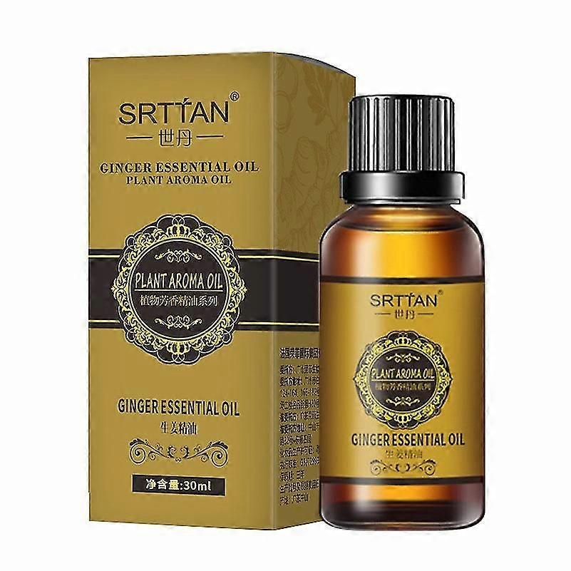 腹の排水ジンジャーマッサージオイル、血液循環を促進し、筋肉痛と腫れと痛みの軽減を和らげる - 30ml