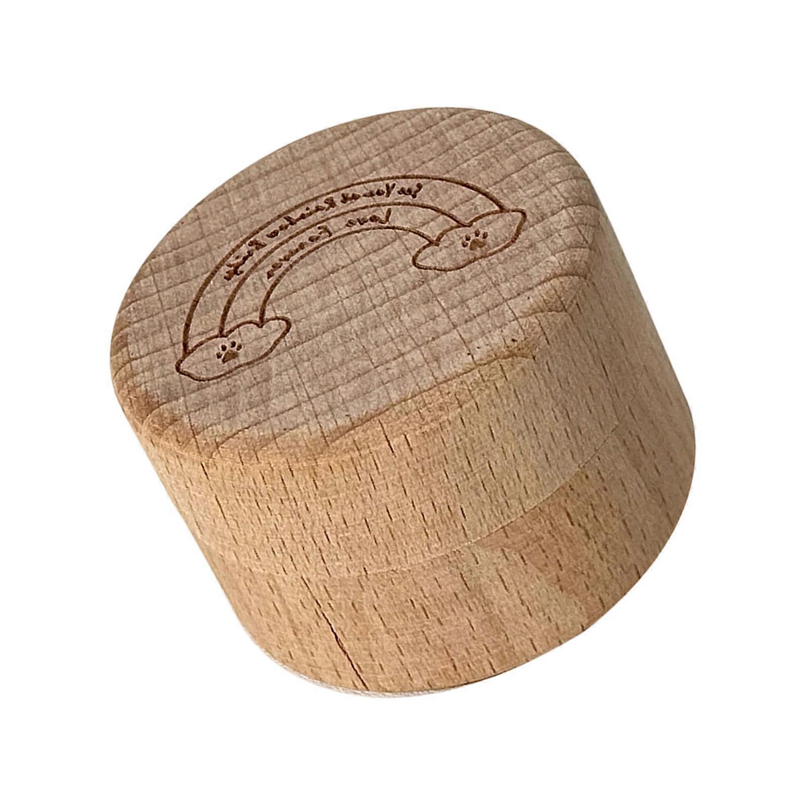 Natural Wooden Round Baby Tooth Holder Case With Transparent Acrylic Box And Secure Compartment Design Multicolor