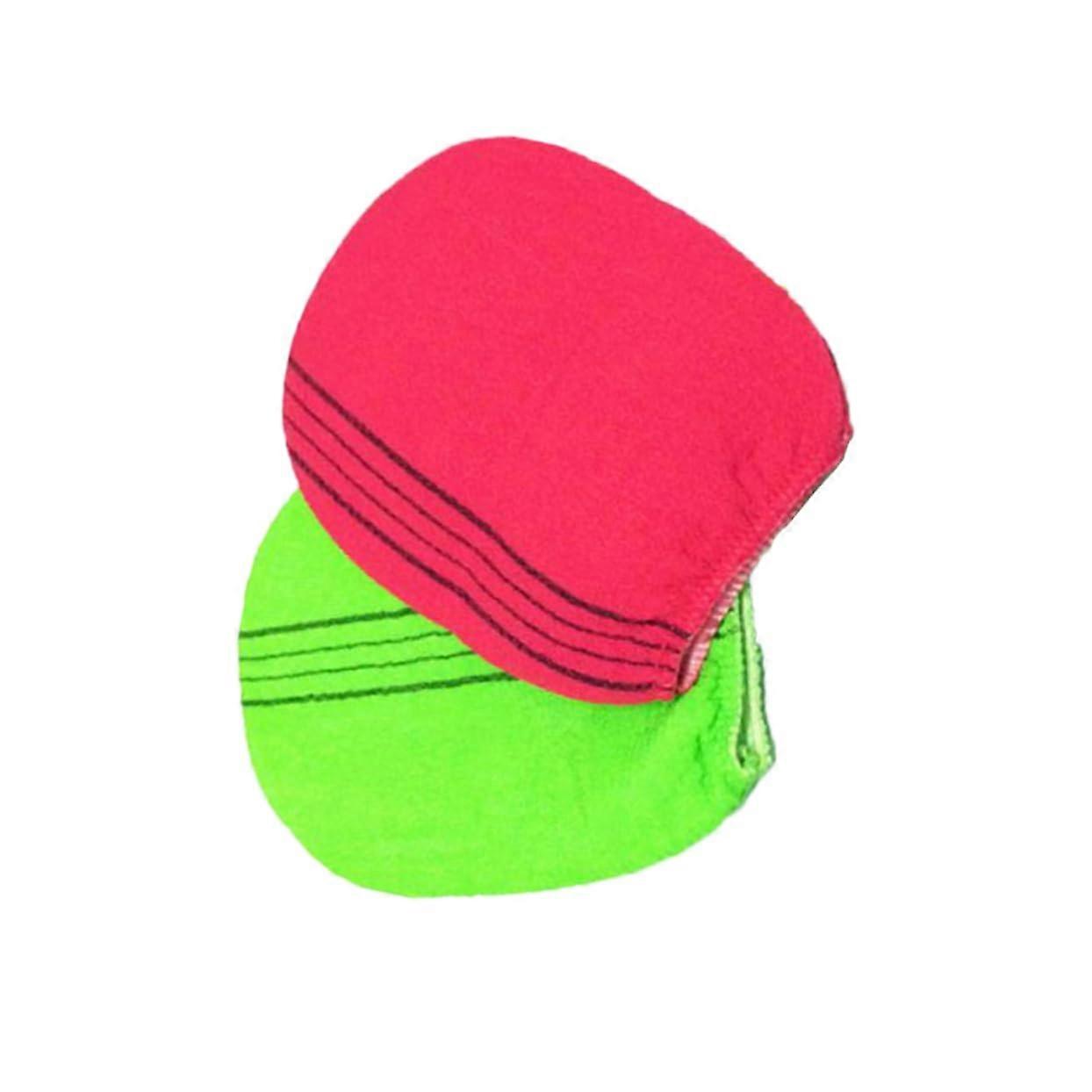 Exfoliating Bath Gloves 2pcs Set for Deep Cleansing Shower Spa Unisex Textured Rubbing Mitts in Random Colors