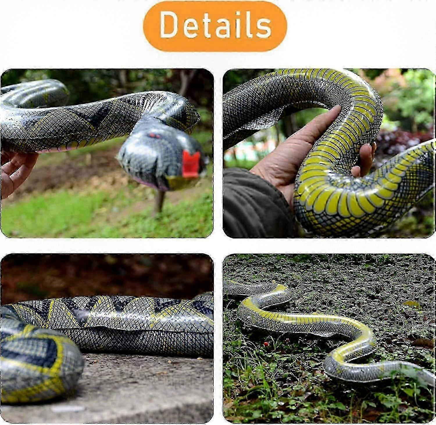 Set of 3 Inflatable Pool Snakes to Deter Birds, Fun Prank Props for Pool Use, Floating Snake Decorations for Water Fun
