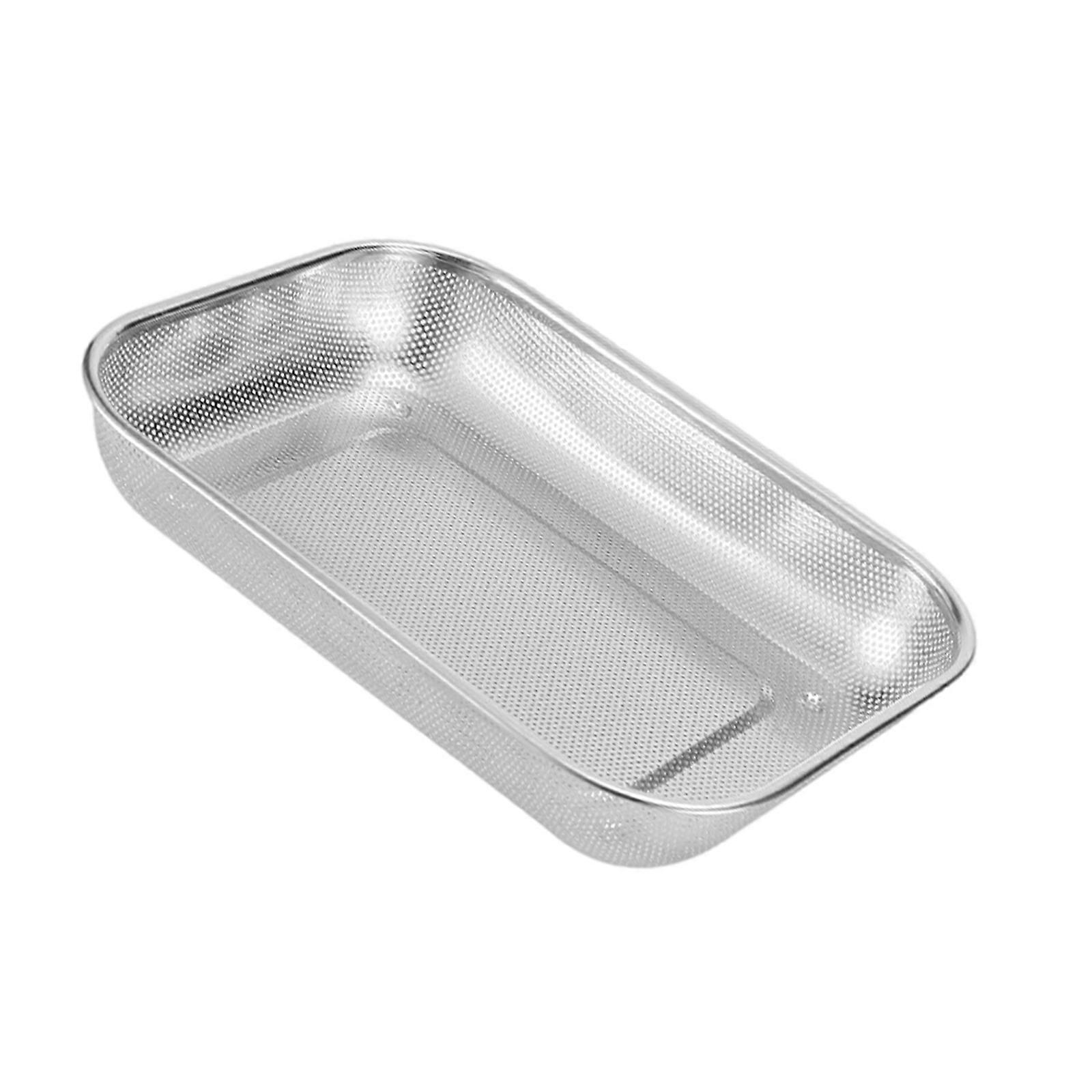 Extra Large Rectangular Stainless Steel Strainer Rapid Draining Design Ideal For Washing Salads Fruits  L