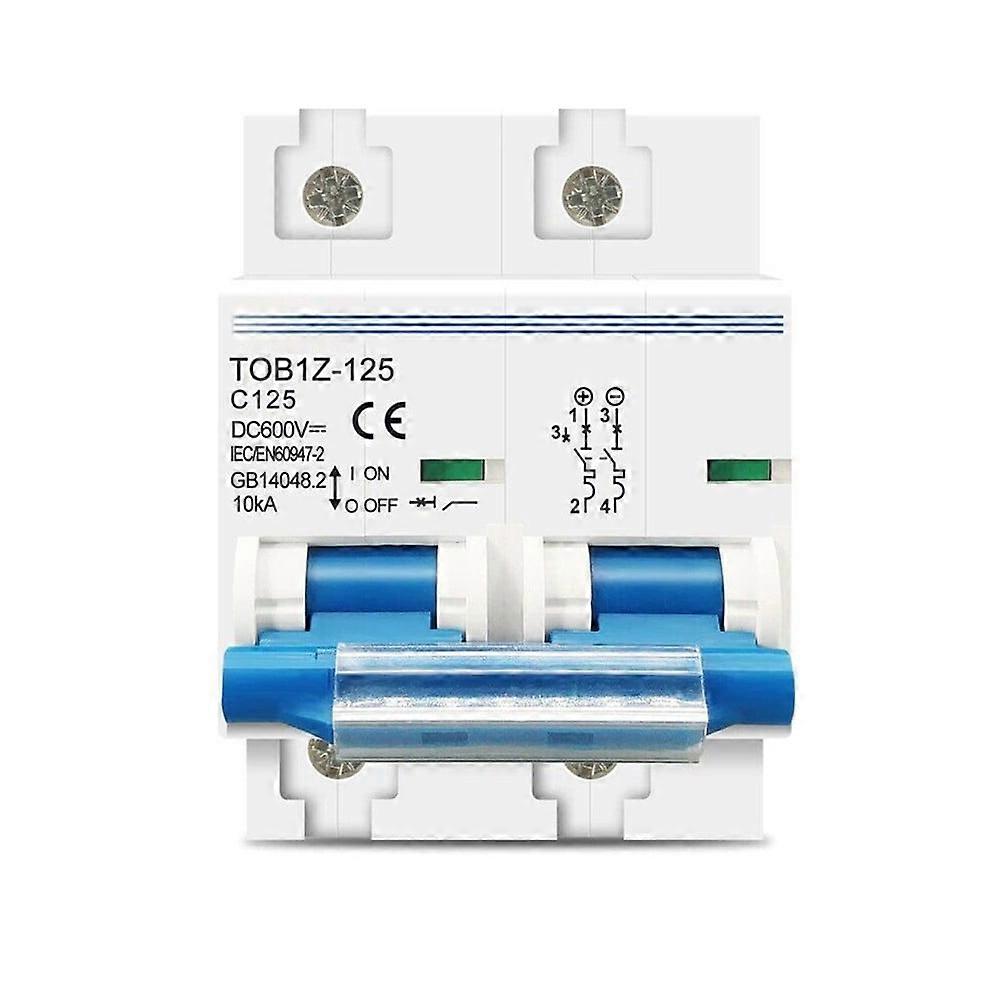 Mosiee DC MCB for Solar PV 2P 125A 100A 80A 600V Circuit breaker PV System Battery