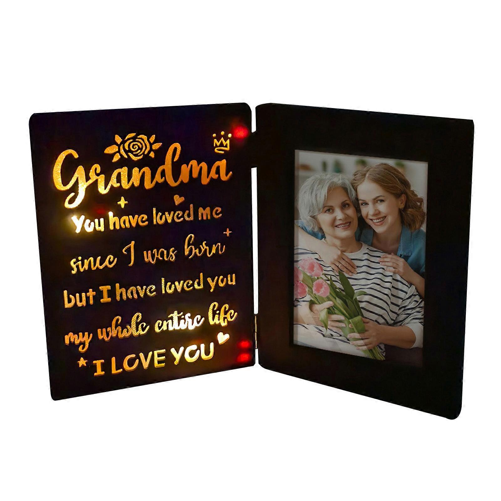 Elegant Lighted Picture Holder Photo Frame Enhances Photos with Soft Illuminated Light for Bedroom or Office Multicolor