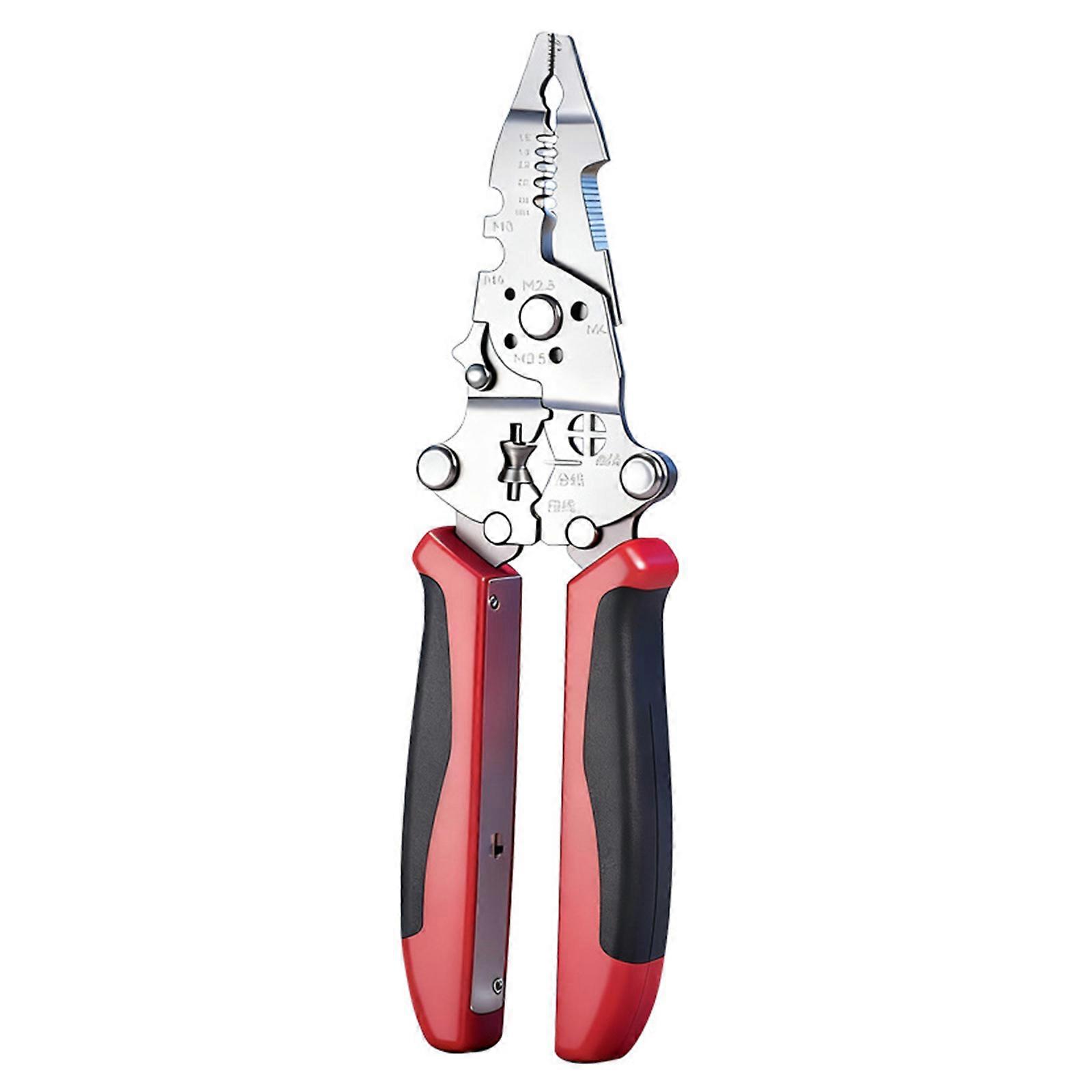 Electrician Kit Foldable Wire Stripper Crimper Pliers Tool With LED Lighting For Precise Nighttime Tasks Electrical Work Multicolor