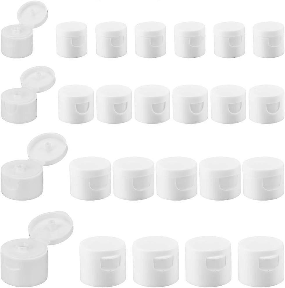 32Pcs 4 Sizes Smooth Flip Top Dispensing Cap White Replacement Bottles Emptying Caps Reusable Plastic Leak-Proof Snap Top Plug for Shampoo Moisturizer