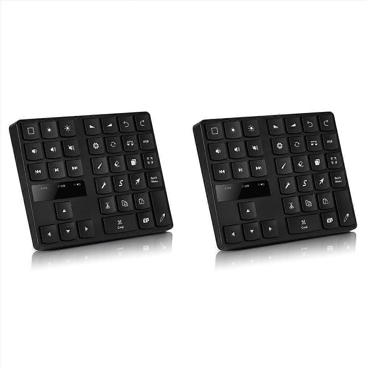 2X Bluetooth Drawing Keypad , 35 Keys Rechargeable Wireless Keyboard for Procreate, and Drawing Shor