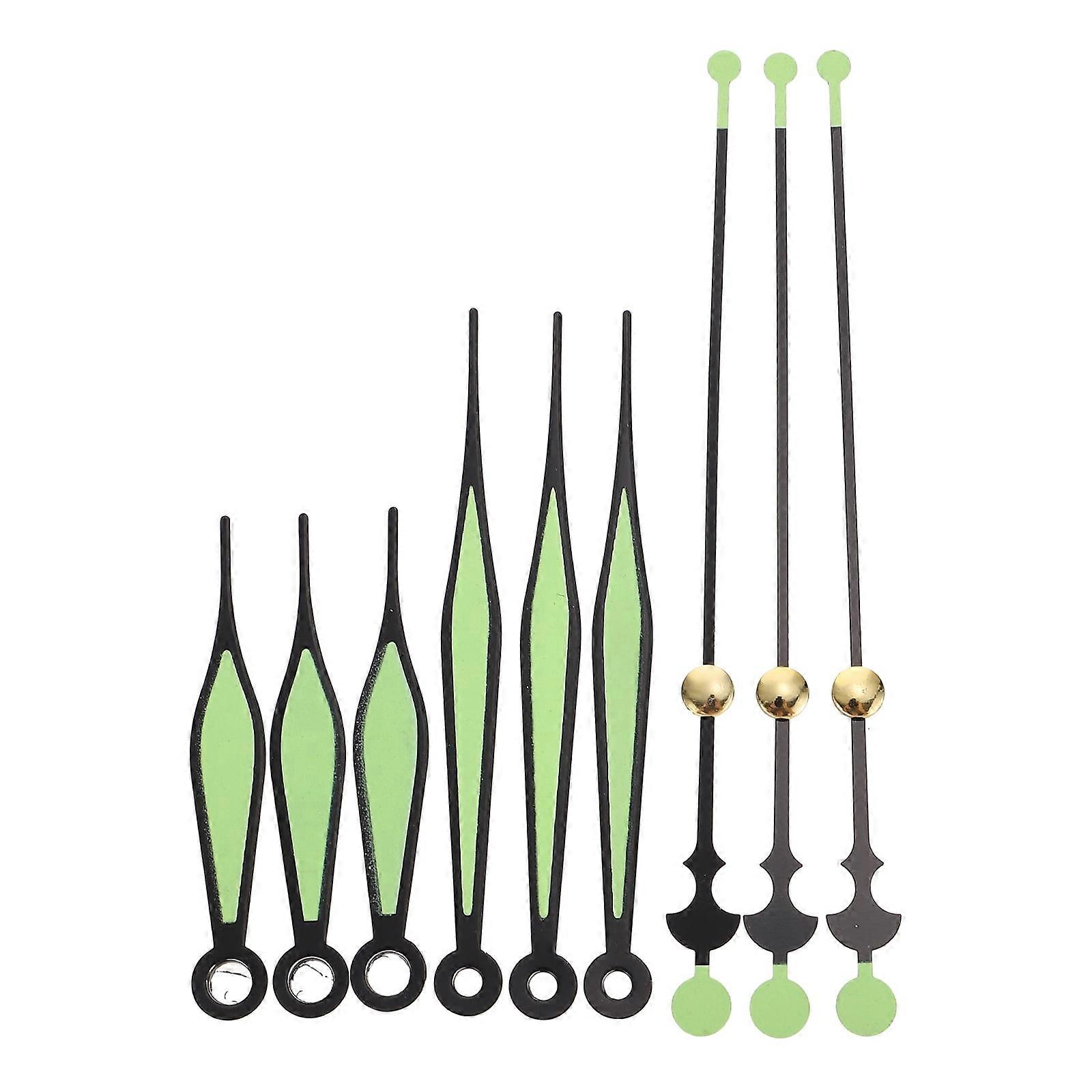 Eease 10 Pack Glow in the Dark Clock Hands - 5.31" DIY Wall Clock Pointers & Mechanism