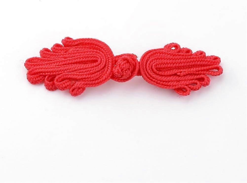 38 Pairs Handmade Chinese Frogs Knots Buttons Sets Polyester Button Palm Red 76x23x4mm