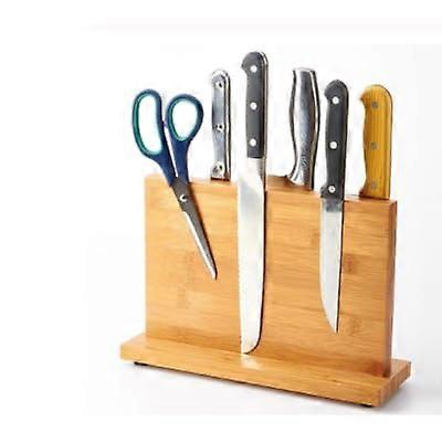 Magnetic Knife Holder Wall Mounted Bamboo Knife Strip for Kitchen with Secure SpaceSaving Design
