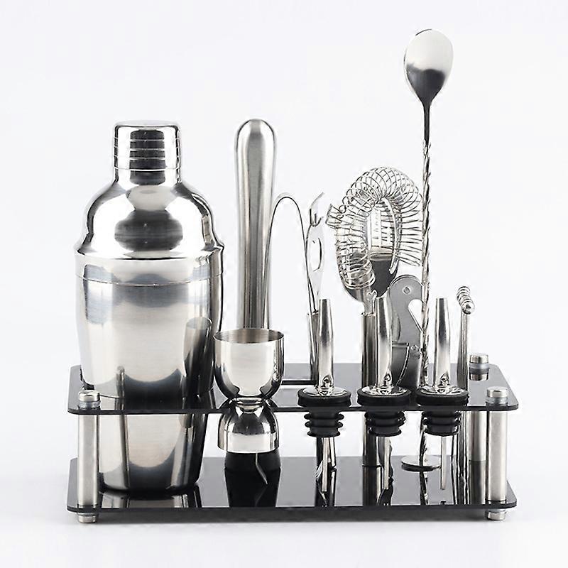 18 in 1 Cocktail Shaker Tools Setwith Acrylic Mount, , Capacity: 350ml