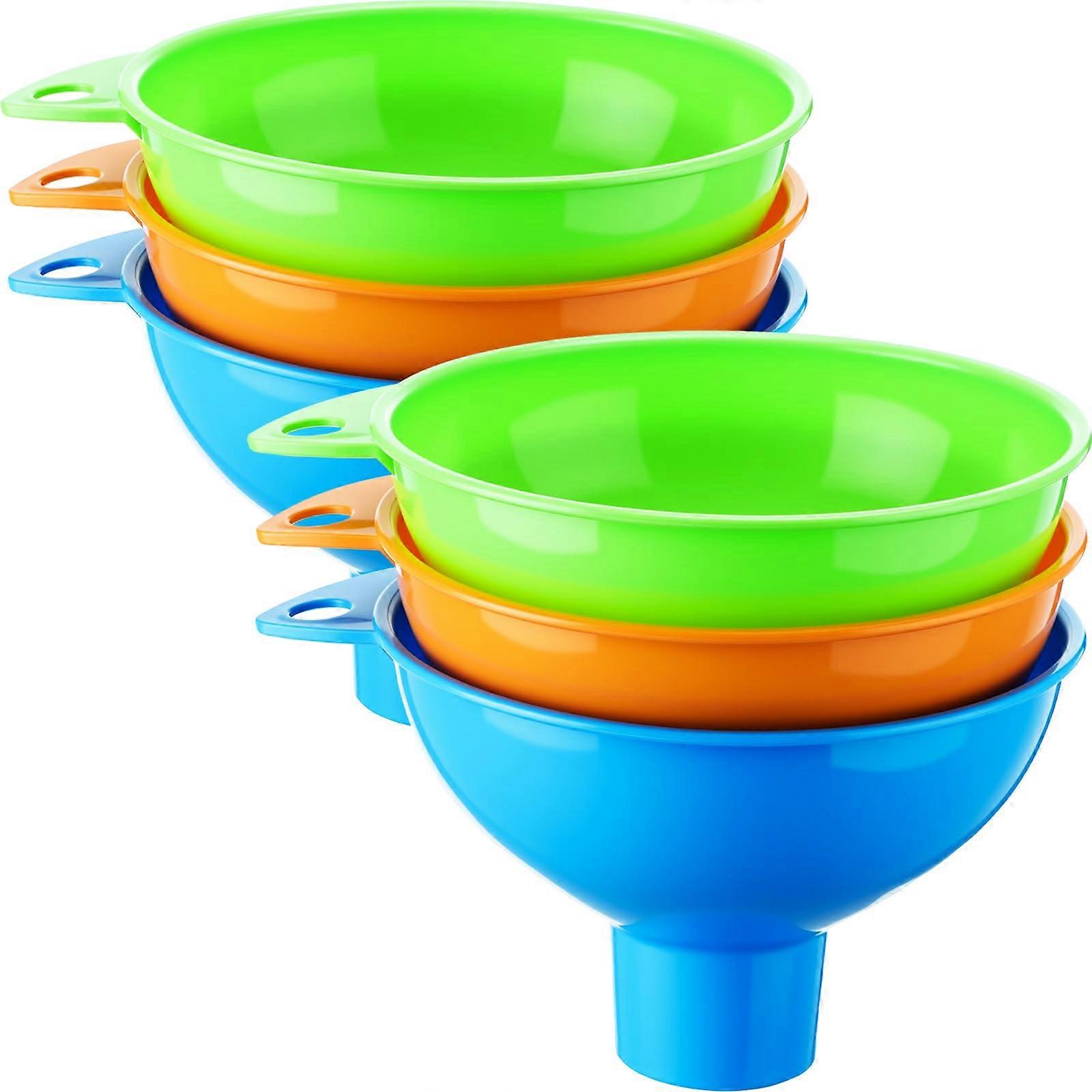 6 Pcs Wide Mouth Canning Funnel for Mason Jars No Clogging Flow MultiColor Plastic for Kitchen Use