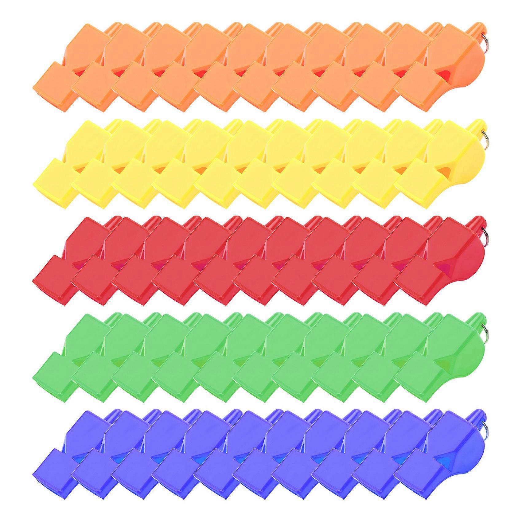 50 Pcs Non-Nuclear Professional Whistle Plastic Life-Saving for Game