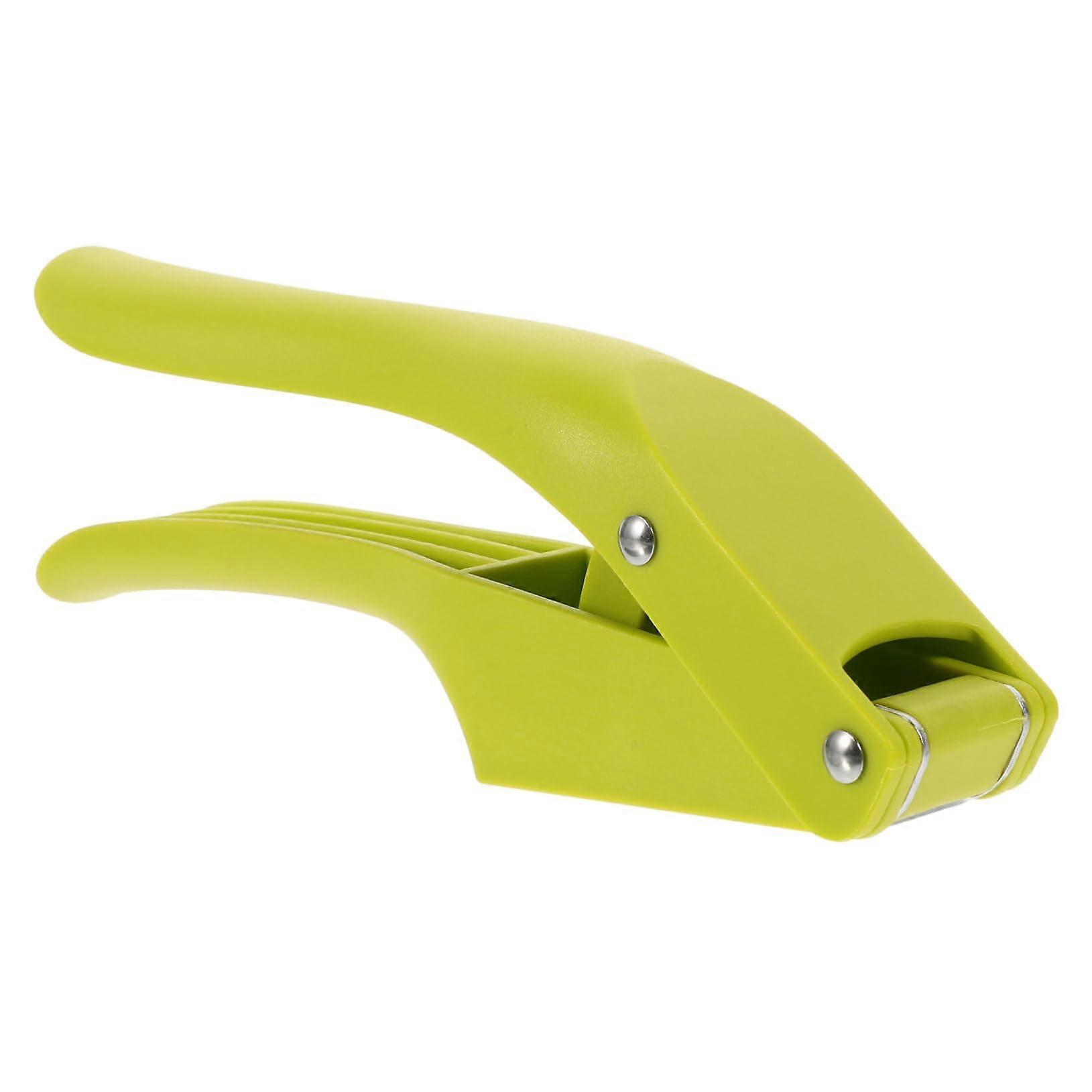 Manual Garlic Press Stainless Steel Crusher Mincer and Slicer Set with Peeler Light Green