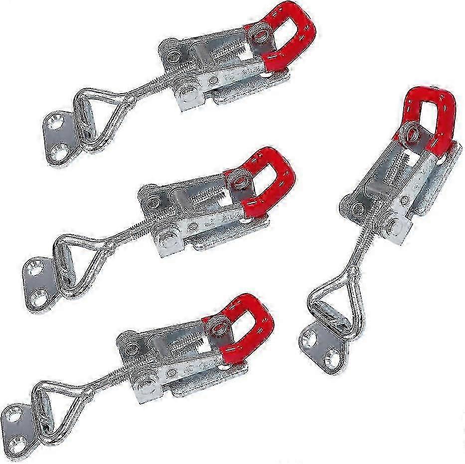 4 Pieces Metal Lever Latch Lever, Box Cap Padlock 4002, Toggles Pull Action Quick Release Latch 220kg/485 Lbs, Adjustable Toggle Button Latch Edition 