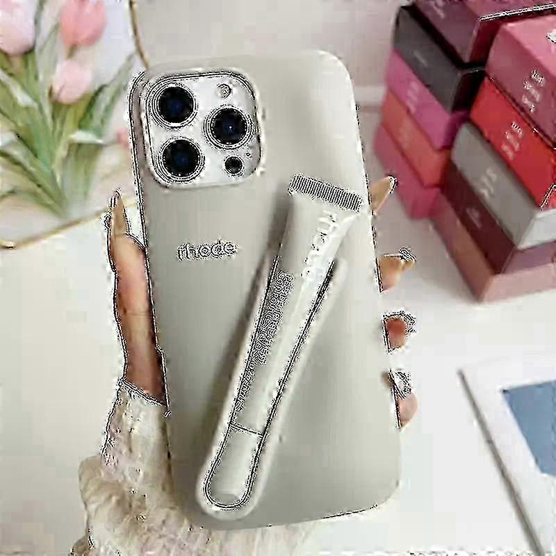 iPhone 16, 15, 14 & Pro Max Rhode Lip Gloss Graue Hülle