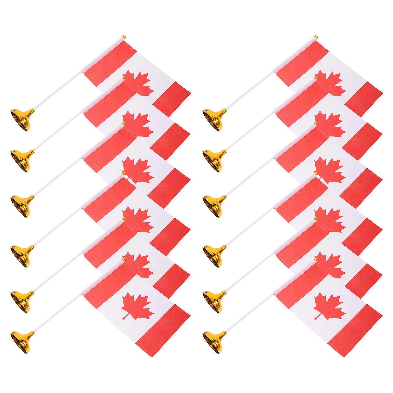 Canada Desk Flags Maple Leaf Flag for Decor 12Pcs Mini Office Set
