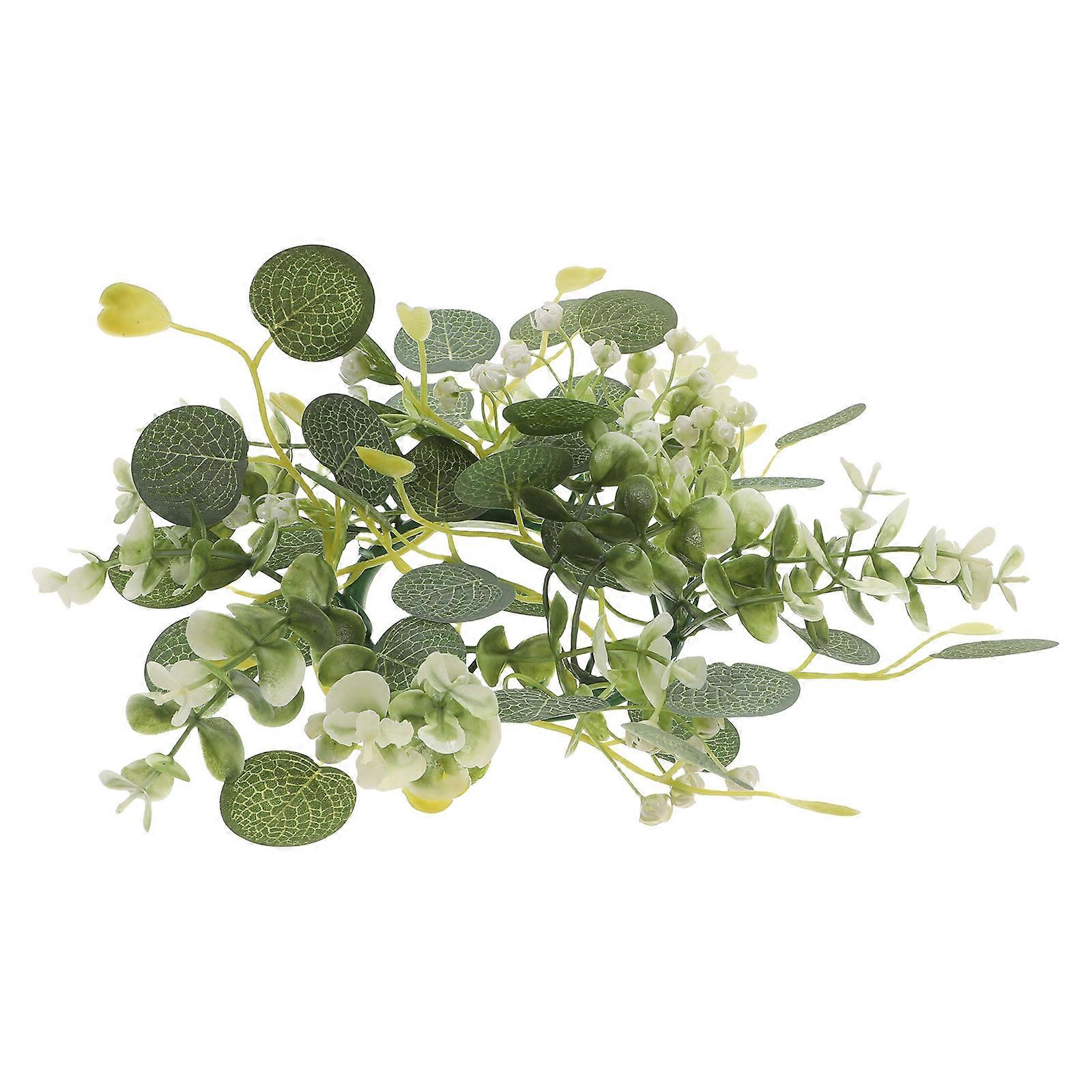 Artificial Green Eucalyptus Candle Ring for Wedding Decor 3Pcs Wreaths