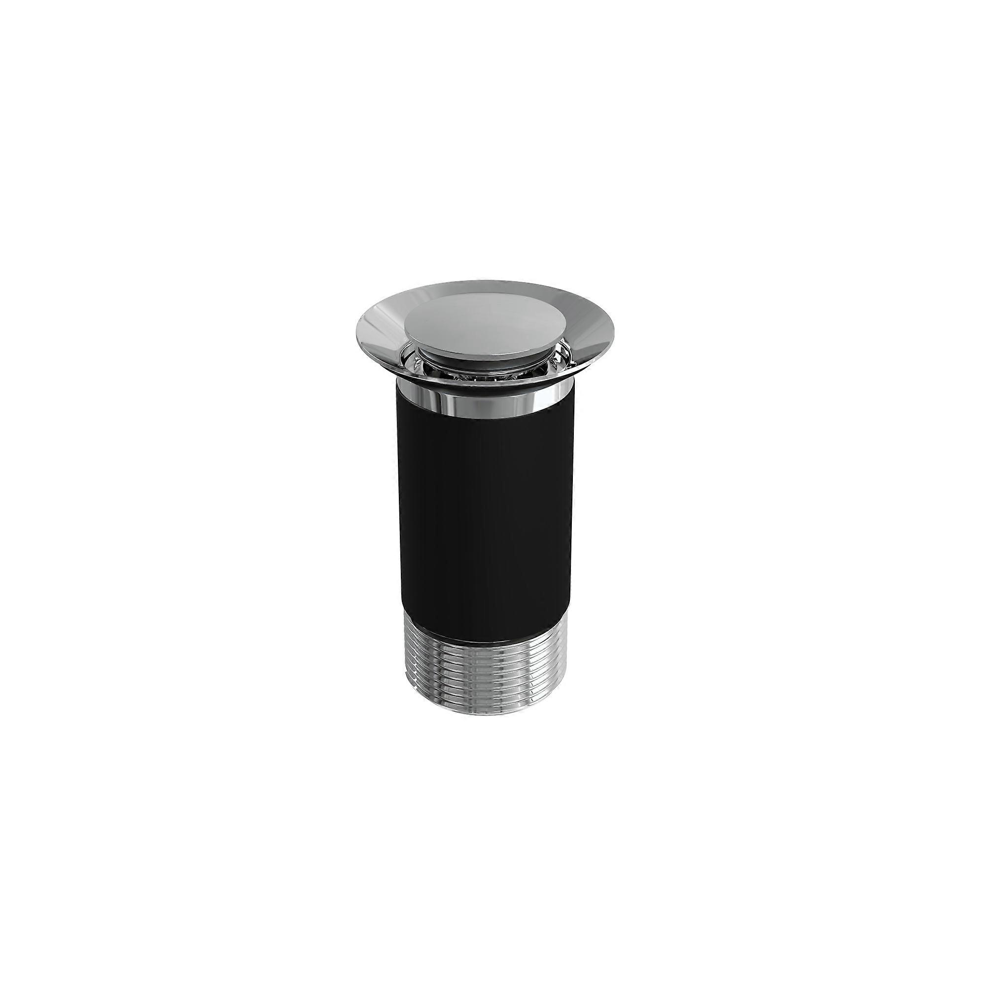 Bathroom Round Click-Clack Unslotted Basin Waste without Overflow, Top Fix Installation, Chrome, 103 x 60 x 104mm