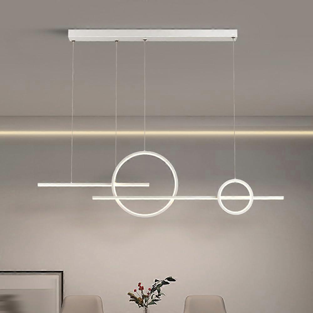 LED Pendant Light 43' Modern Linear Chandelier for Kitchen Island, Dimmable with Remote