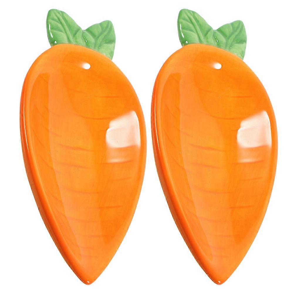 Orange Ceramic Dipping Bowl for Storage 2Pcs Sauce Serving Tray