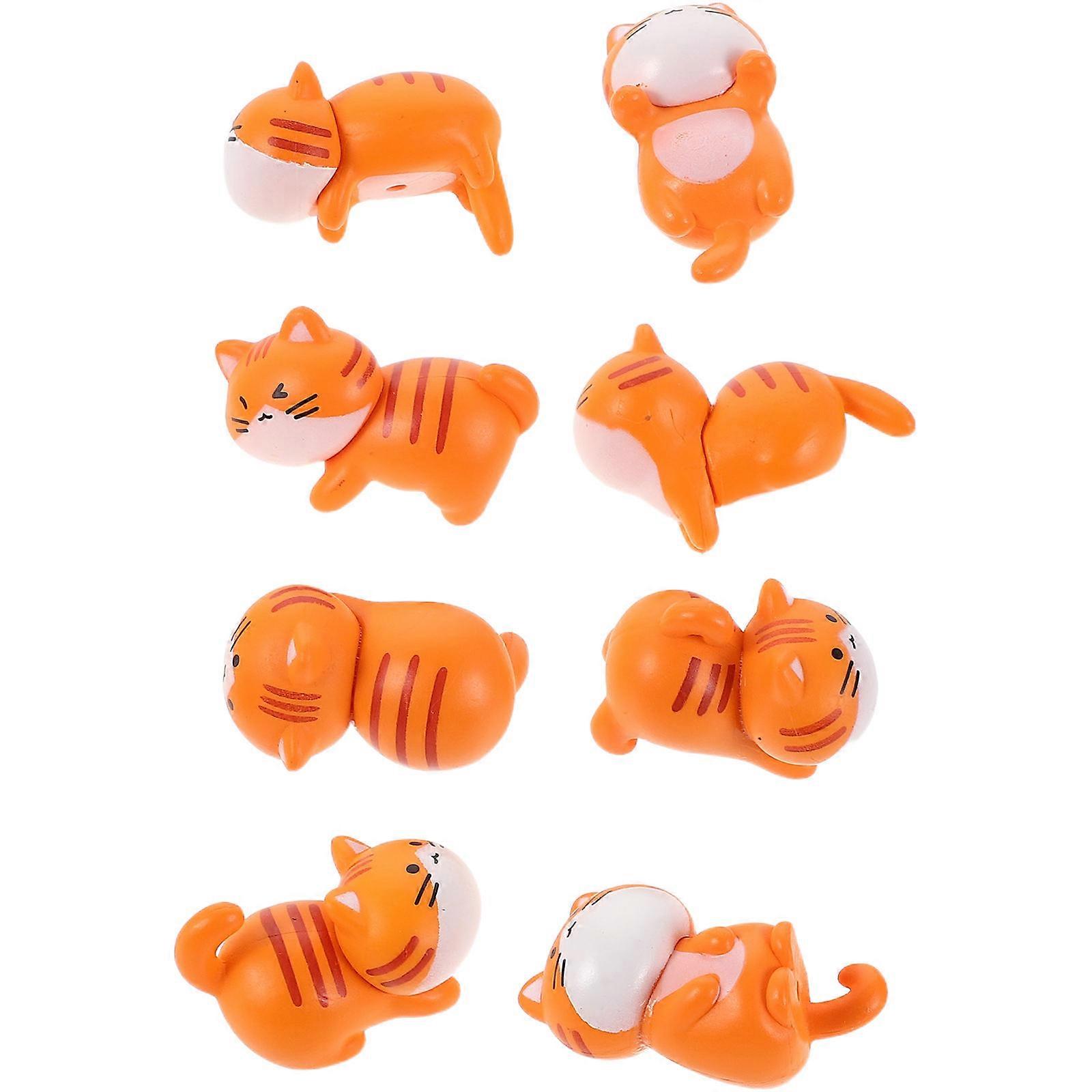 Tiny Cat Car Dashboard Figurines for Decoration 8Pcs Resin Accessories
