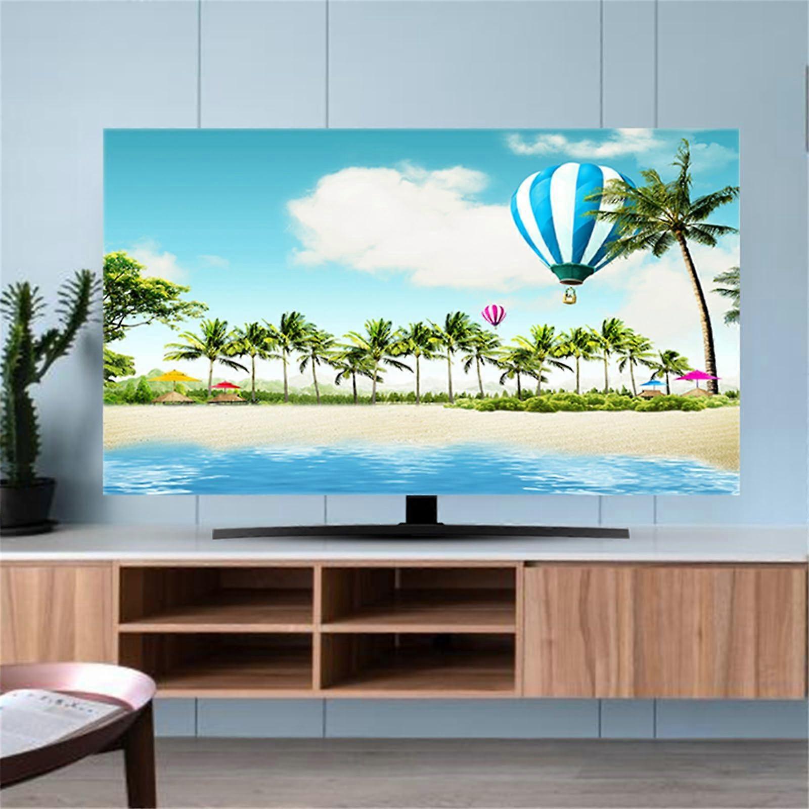 TV Dust Cover 3280 Inch Universal Elastic Fit For Televisions And PC Displays Modern Beach Pattern