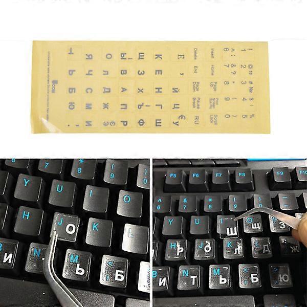 Russian Transparent Keyboard Stickers Letters for Laptop Notebo