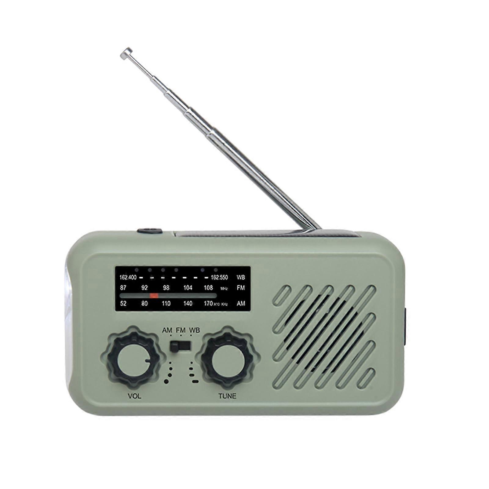 Emergency Weather Radio with AM FM Alerts, Solar Hand Crank USB Power Bank and Flashlight