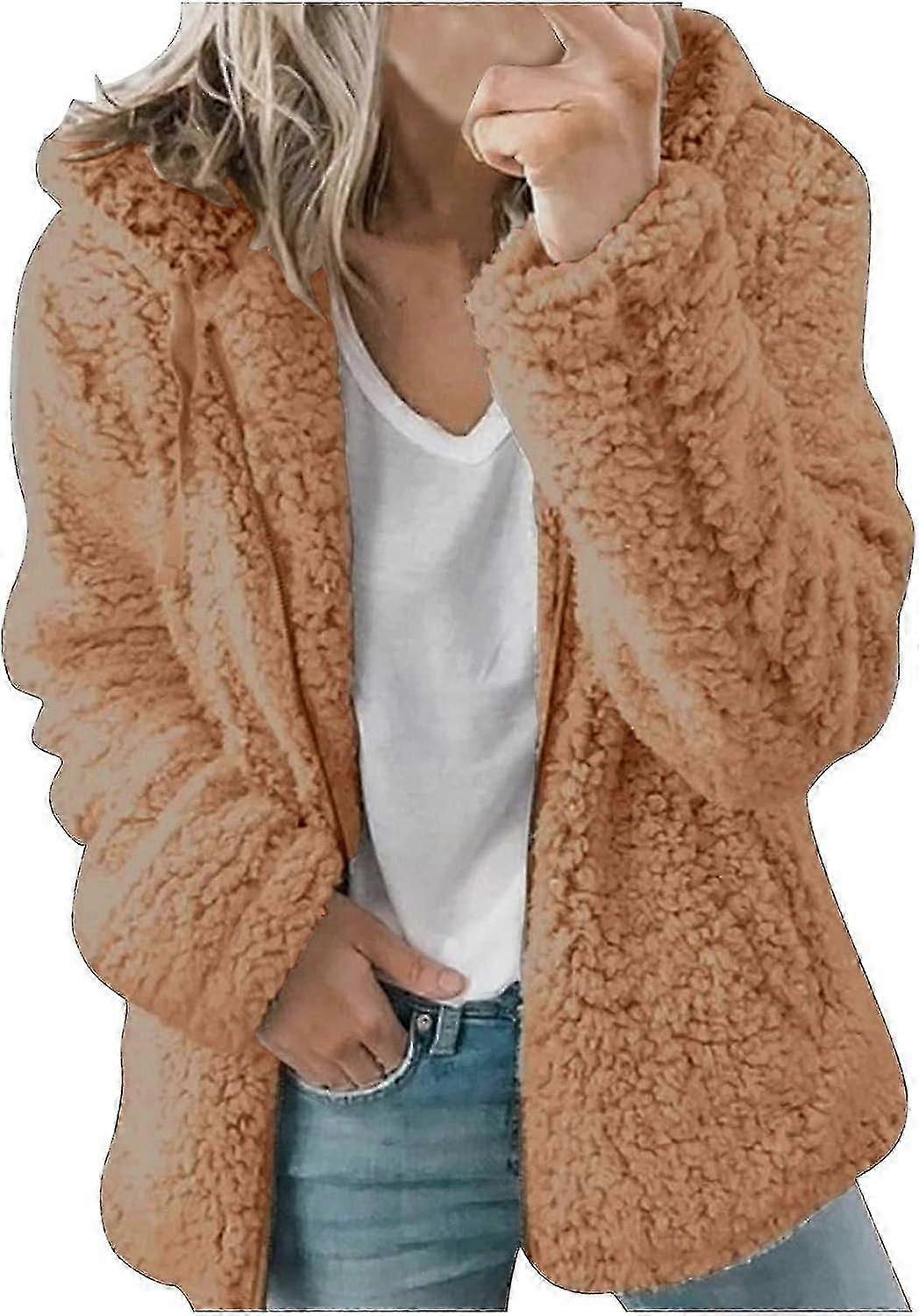 Guoguo Womens Coat Jacket Soft Fluffy Coat Hooded
